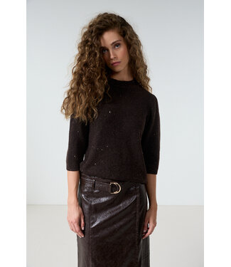 Tramontana O08-21-601/002650-Chocolate Short-Sleeve Jumper Puffed