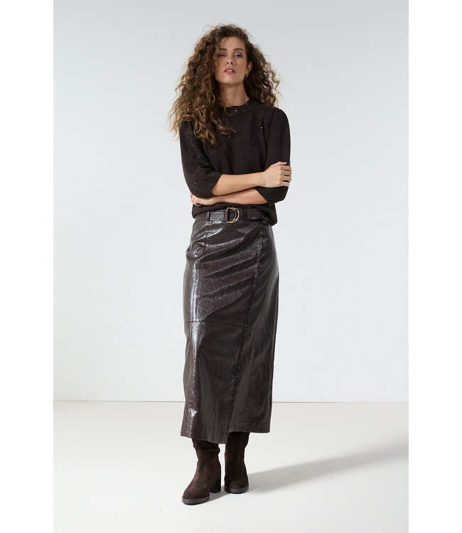 O08-21-601/002650-Chocolate Short-Sleeve Jumper Puffed