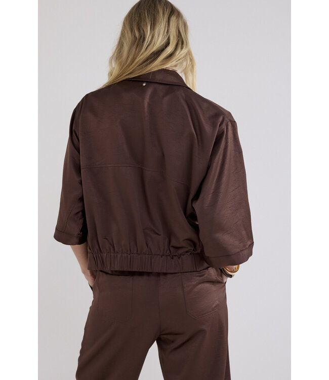 C06-21-801/002650-Chocolate Short-Sleeve Jacket Elastic