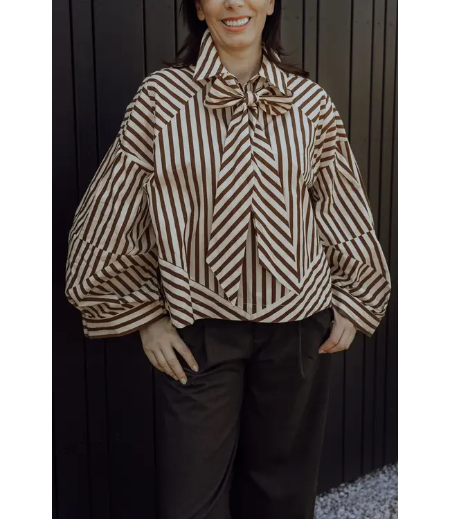 OsloW6blouse-BrownStripe  Blouses
