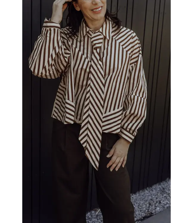 OsloW6blouse-BrownStripe  Blouses
