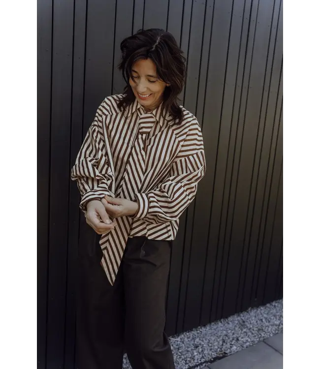 OsloW6blouse-BrownStripe  Blouses