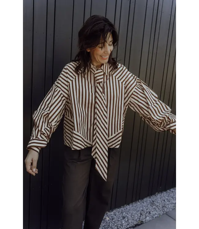 OsloW6blouse-BrownStripe  Blouses