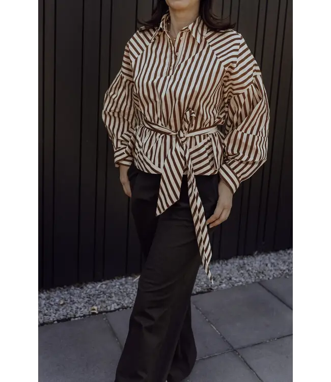 OsloW6blouse-BrownStripe  Blouses