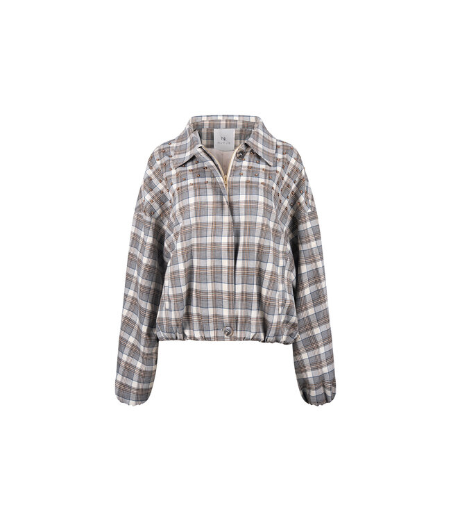NKF13121/TaupeOffwhite  Dominique Jacket Check