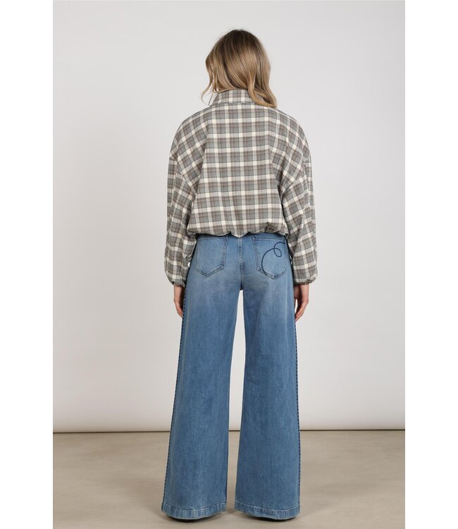 NKF13121/TaupeOffwhite  Dominique Jacket Check