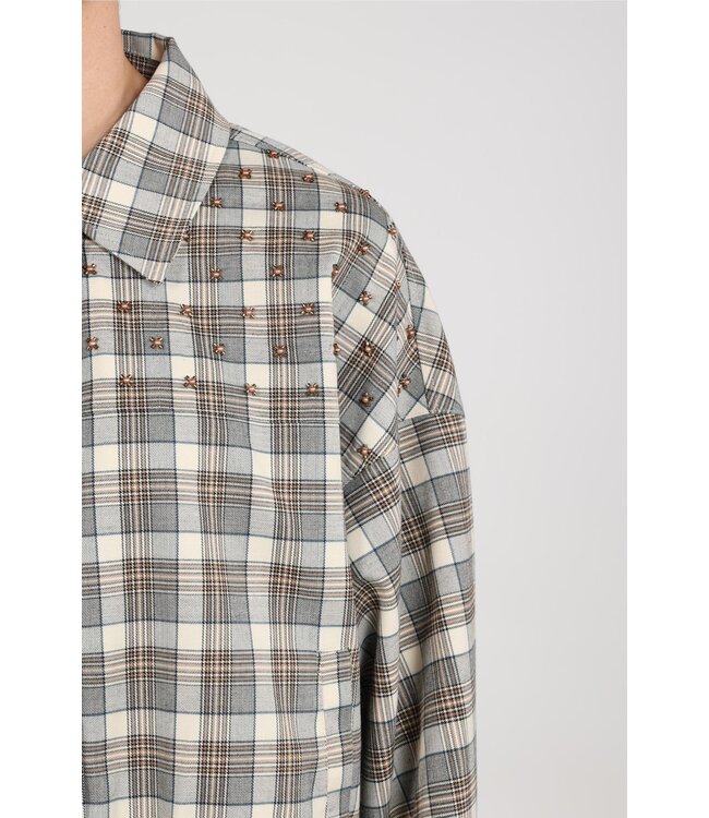 NKF13121/TaupeOffwhite  Dominique Jacket Check