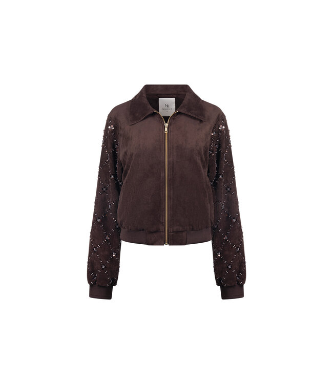 NKF13145/Chocolate  Daisy Bomber Suede