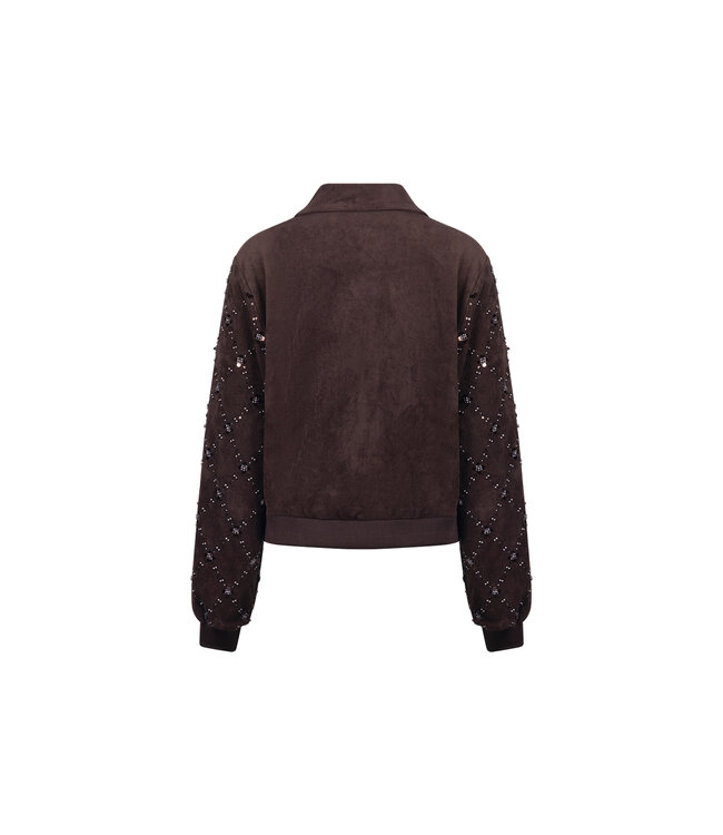NKF13145/Chocolate  Daisy Bomber Suede