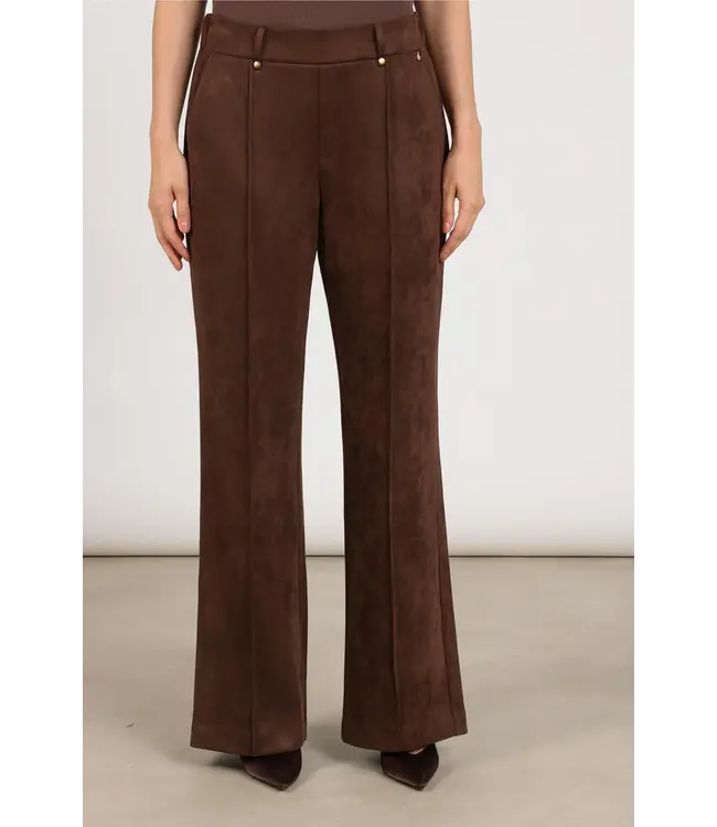 NKF09121/Chocolate  Jill Pants Suedine