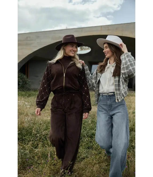 NKF09118/Blue Denim  Stevi Pants Embroidery