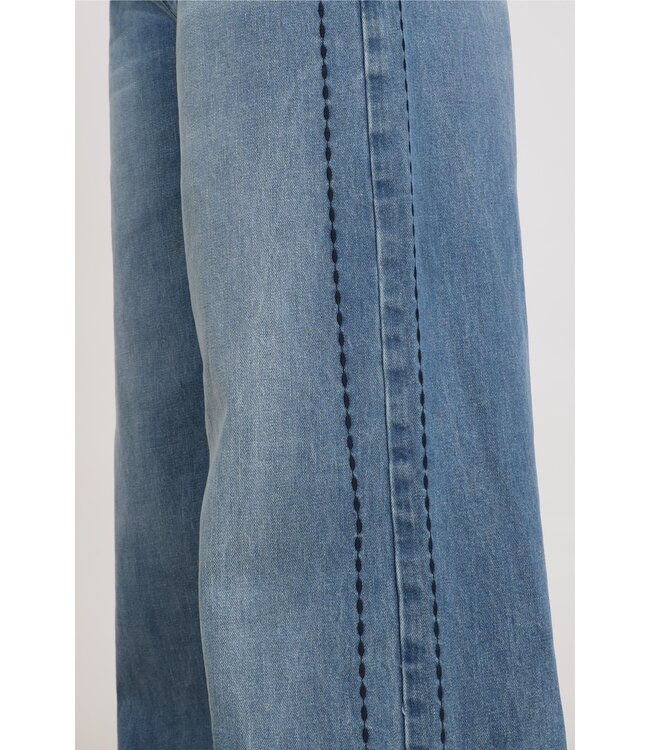 NKF09118/Blue Denim  Stevi Pants Embroidery