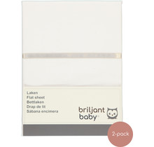 Flat Sheet Stripe White - 2 Pack
