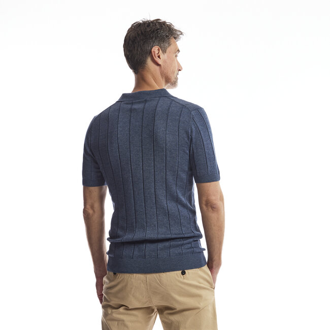 Twinlife TW42404 Knitted Polo V-Neck