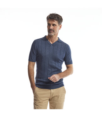 Twinlife TW42404 Knitted Polo V-Neck