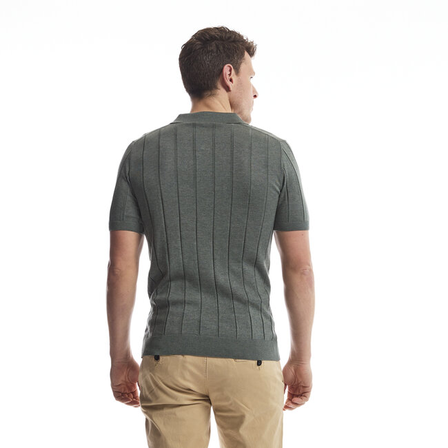 Twinlife Twinlife TW42404 Knitted Polo V-Neck