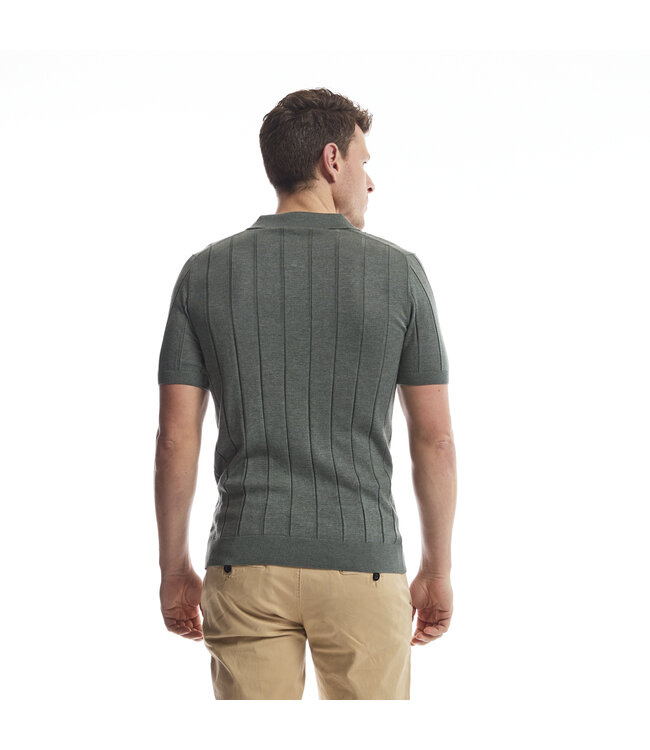 Twinlife TW42404 Knitted Polo V-Neck