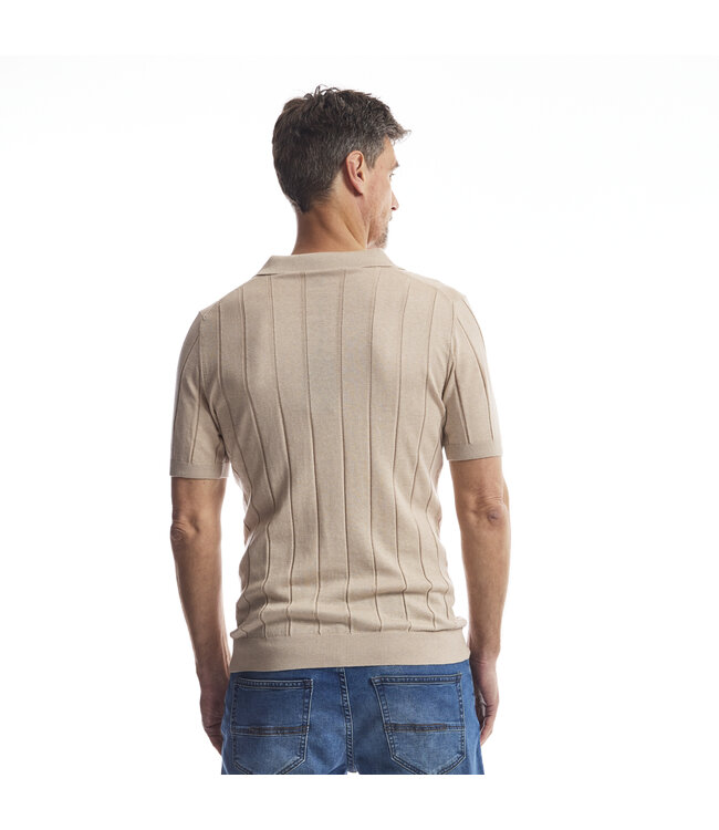 Twinlife TW42404 Knitted Polo V-Neck
