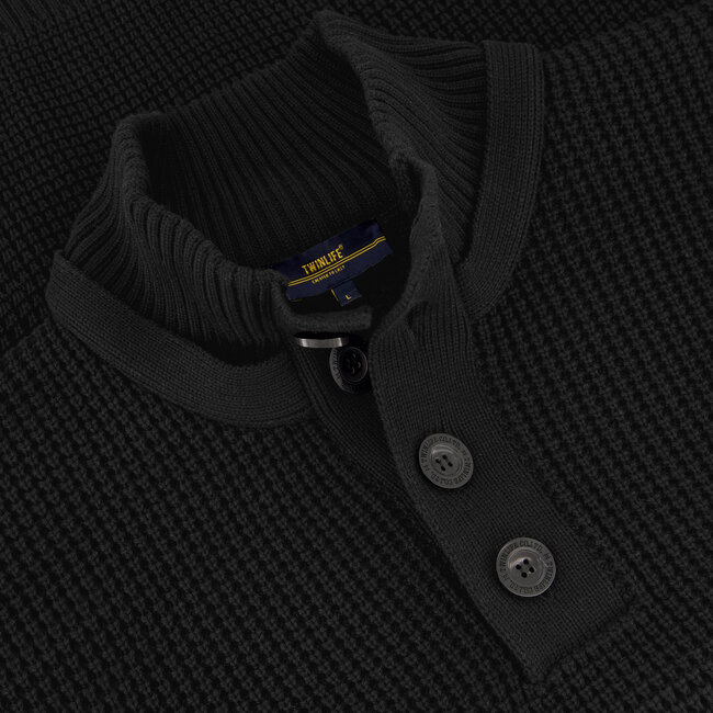 Twinlife  44415 Knitted Half Button Pullover