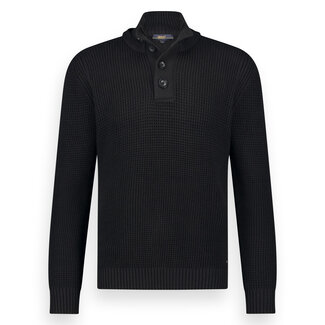 Twinlife 44415 Knitted Half Button Pullover