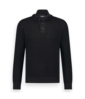 Twinlife 44415 Knitted Half Button Pullover