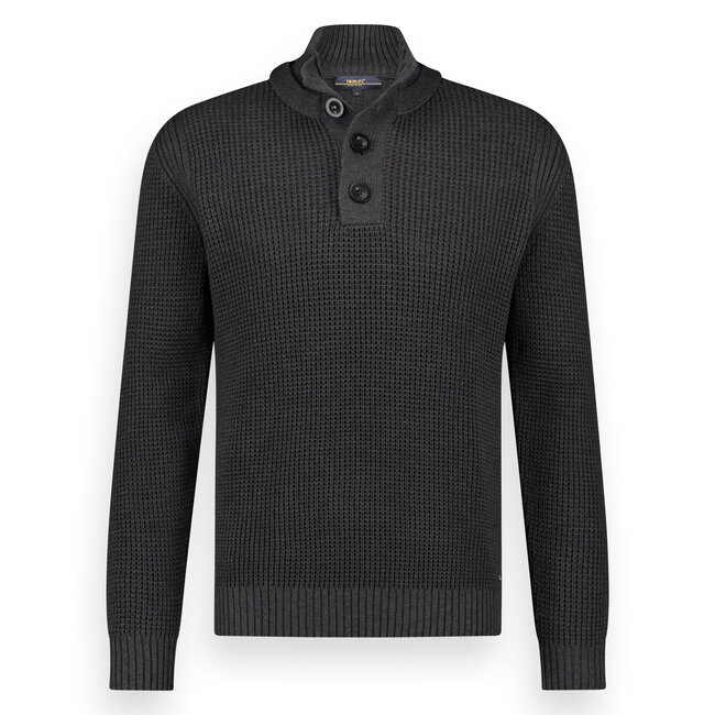 Twinlife Twinlife 44415 Knitted Half Button Pullover