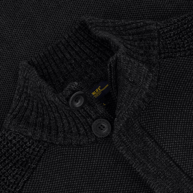 Twinlife Twinlife 44417 Knitted Pullover Full Zip /Button