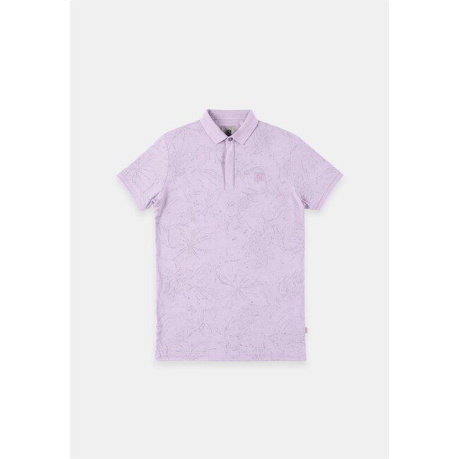 Gabbiano 2365206 Brenzi Polo shortsleeve pique all over print leafs