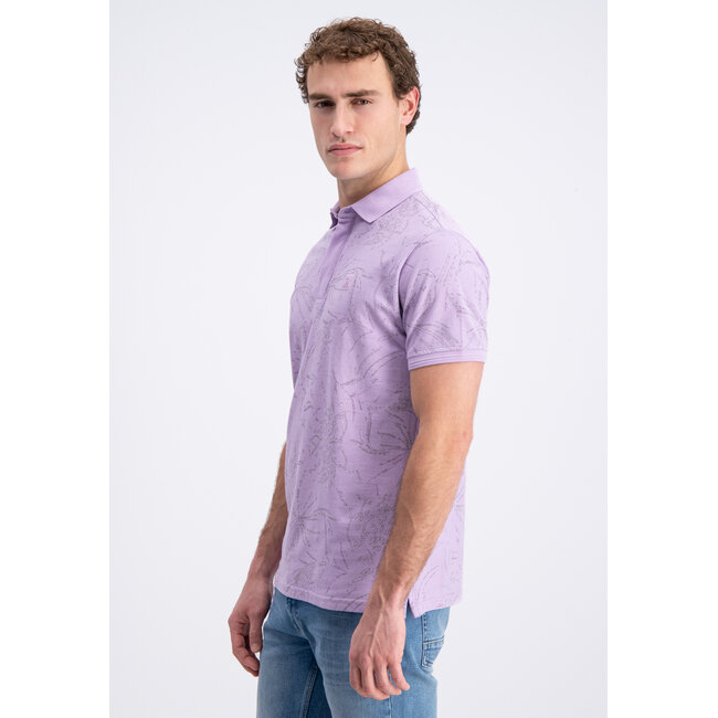 Gabbiano 2365206 Brenzi Polo shortsleeve pique all over print leafs