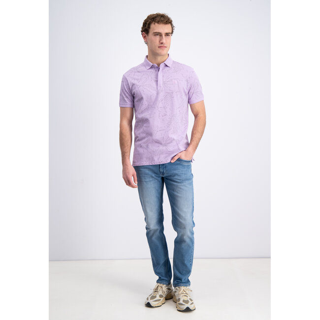 Gabbiano 2365206 Brenzi Polo shortsleeve pique all over print leafs