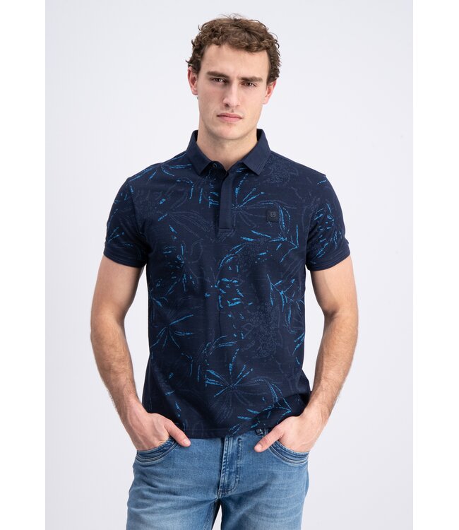 Gabbiano 2365206 Brenzi Polo shortsleeve pique all over print leafs