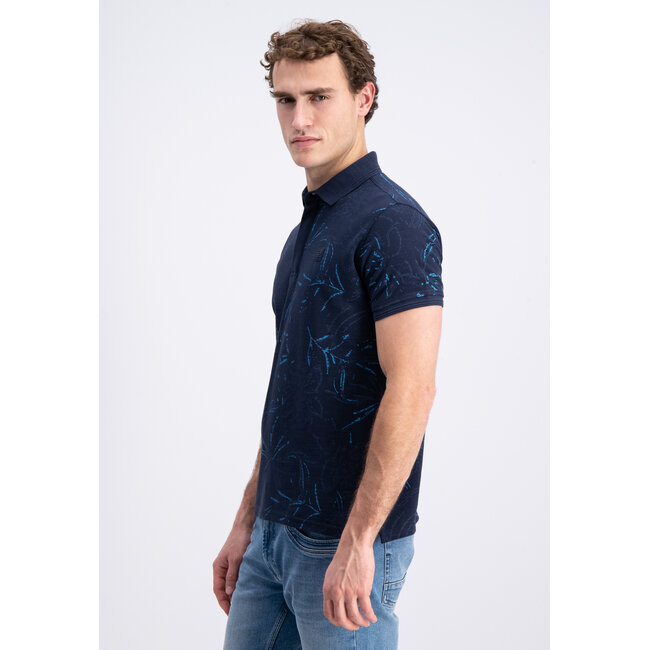 Gabbiano 2365206 Brenzi Polo shortsleeve pique all over print leafs