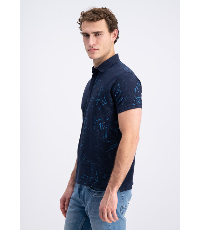 Gabbiano 2365206 Brenzi Polo shortsleeve pique all over print leafs