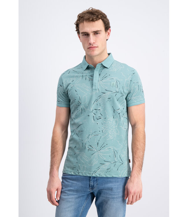 Gabbiano 2365206 Brenzi Polo shortsleeve pique all over print leafs