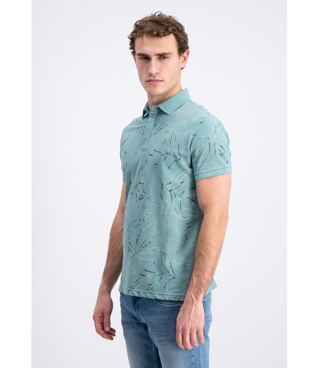 Gabbiano 2365206 Brenzi Polo shortsleeve pique all over print leafs