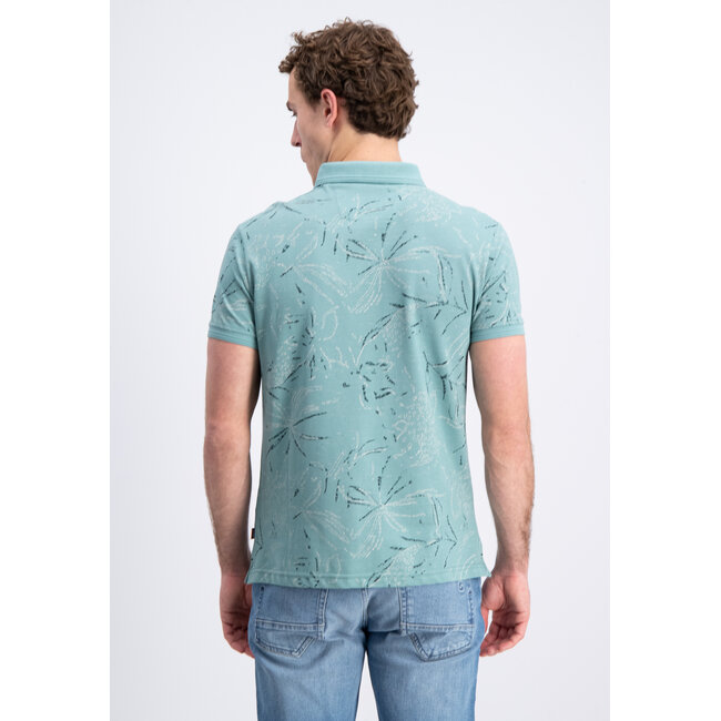 Gabbiano 2365206 Brenzi Polo shortsleeve pique all over print leafs
