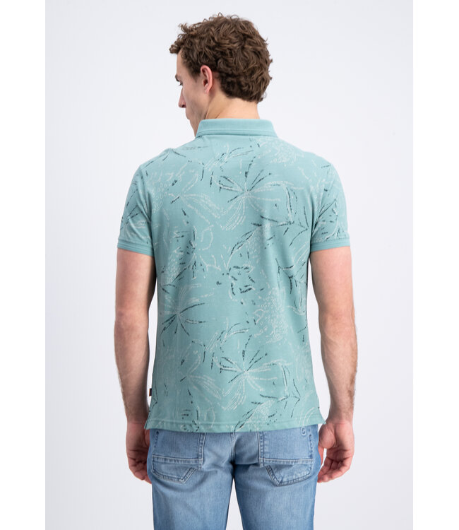 Gabbiano 2365206 Brenzi Polo shortsleeve pique all over print leafs