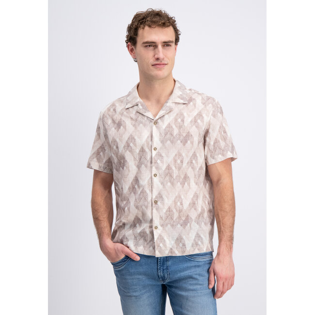 Gabbiano 3365316 Roman Shirt shortsleeve all over printed resort collar