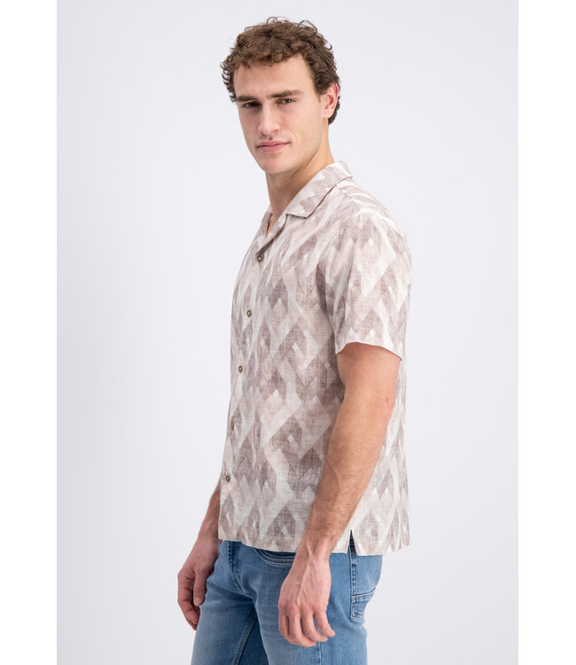 Gabbiano 3365316 Roman Shirt shortsleeve all over printed resort collar