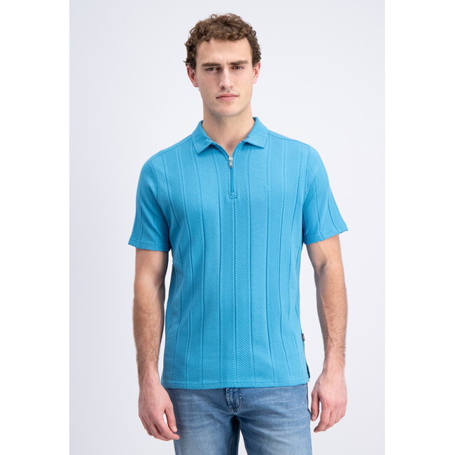 Gabbiano 2365210 Lorven Polo shortsleeve jacquard vertical with zipper