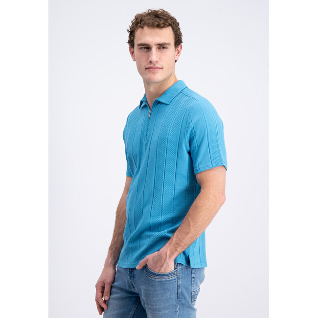 Gabbiano 2365210 Lorven Polo shortsleeve jacquard vertical with zipper