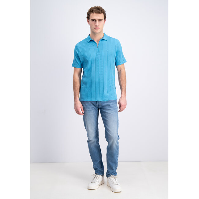 Gabbiano 2365210 Lorven Polo shortsleeve jacquard vertical with zipper