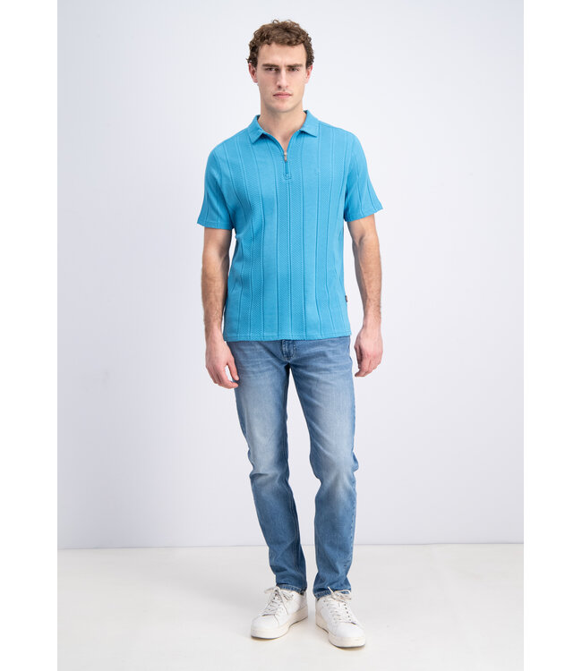 Gabbiano 2365210 Lorven Polo shortsleeve jacquard vertical with zipper