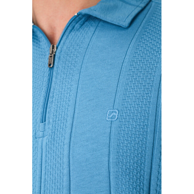 Gabbiano 2365210 Lorven Polo shortsleeve jacquard vertical with zipper