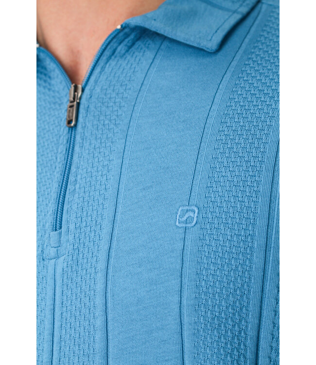 Gabbiano 2365210 Lorven Polo shortsleeve jacquard vertical with zipper
