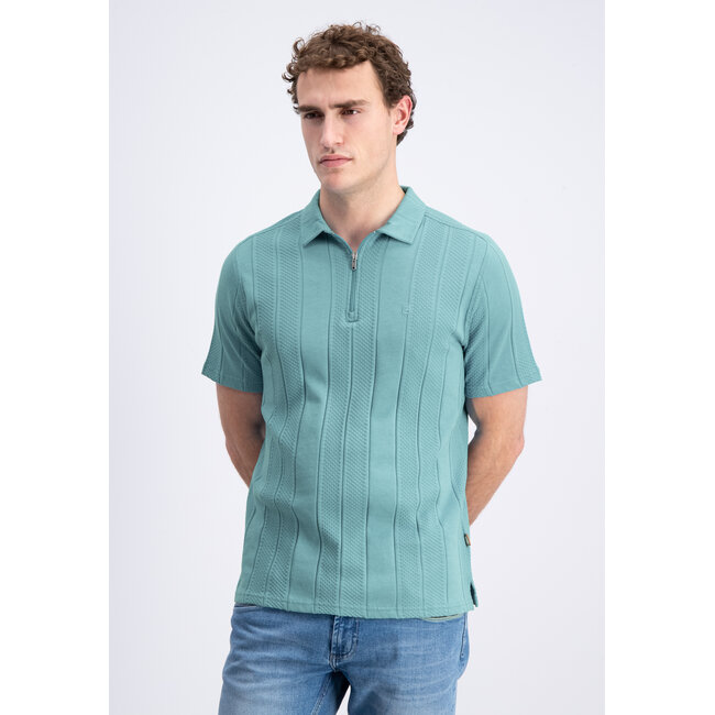 Gabbiano 2365210 Lorven Polo shortsleeve jacquard vertical with zipper