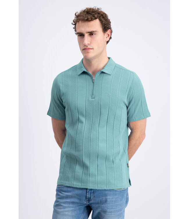 Gabbiano 2365210 Lorven Polo shortsleeve jacquard vertical with zipper