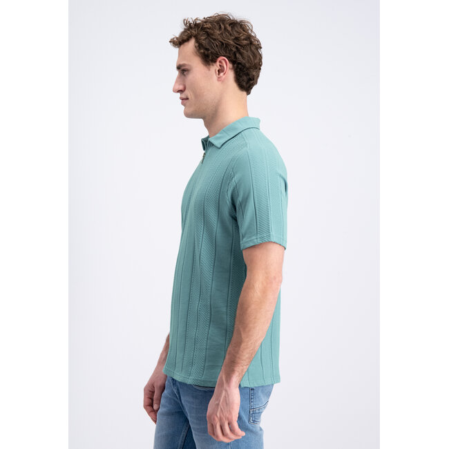 Gabbiano 2365210 Lorven Polo shortsleeve jacquard vertical with zipper