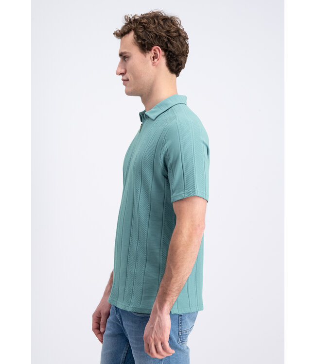 Gabbiano 2365210 Lorven Polo shortsleeve jacquard vertical with zipper