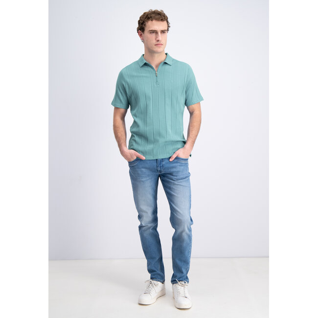 Gabbiano 2365210 Lorven Polo shortsleeve jacquard vertical with zipper